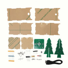 Professionele chipset doe-het-zelf kits voor STEM-onderwijs, kleurrijke LED-knipperende kerstboom soldeerkit met eenvoudig te bedienen