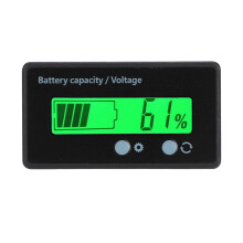 Voltmeter, batterijcapaciteitsmonitor, LCD-display, universele batterij-indicator voor lithiumbatterijen, waterdicht, bescherming tegen omgekeerde