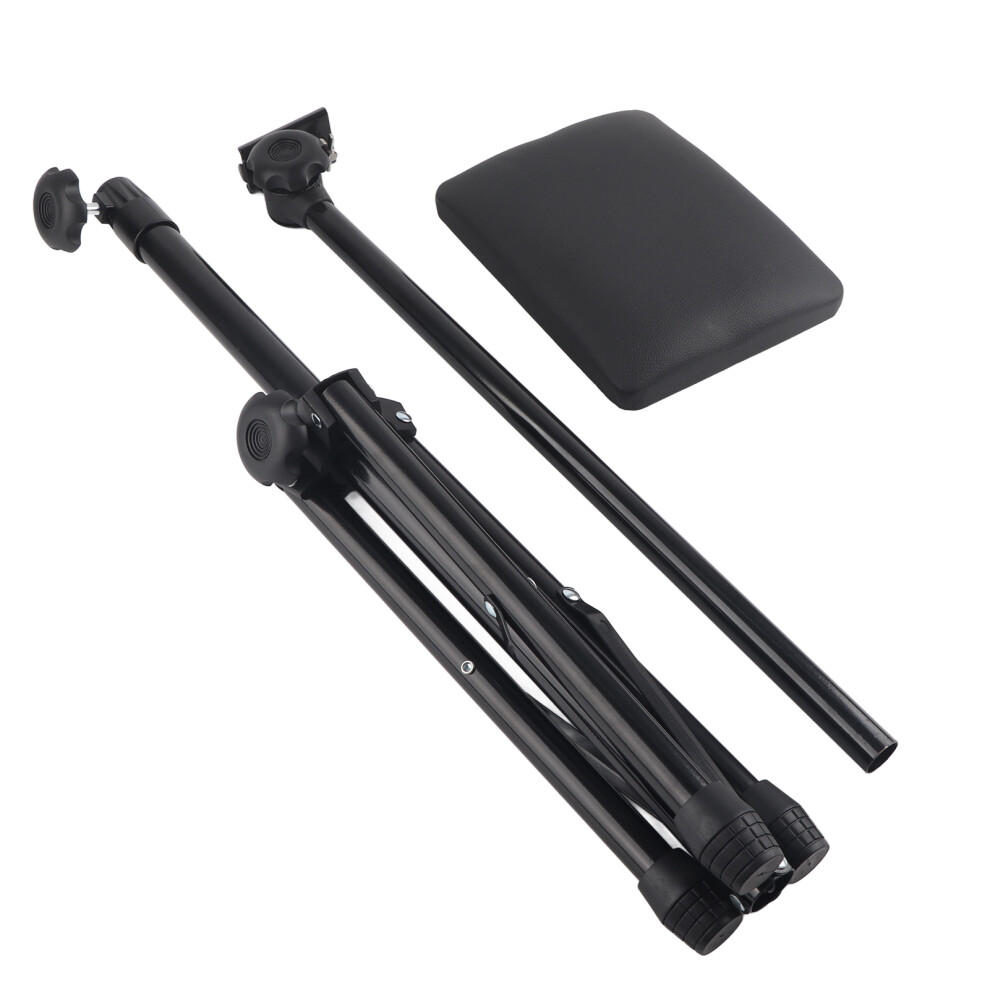 Adjustable Tattoo Armrest Stand Thick Sponge Pad Leather Panel Stable Design Foldable Structure Non Slip Base Comfortable Cushion Angle Adjustment