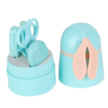 Babymanicureset voor pasgeborenen, schattige beschermhoes, ergonomisch ontwerp, antislip handvat, ronde kop, hoogwaardige precisie roestvrijstalen