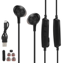 Wired USB Headset with On-Ear Design, Noise Cancellation for Clear Communication - Black