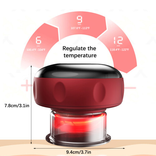 Upgraded Electric Cupping Massager With Dynamic Mode And Red Light, Advanced Therapeutic Device Featuring Precise Suction And Temperature Control For 2
