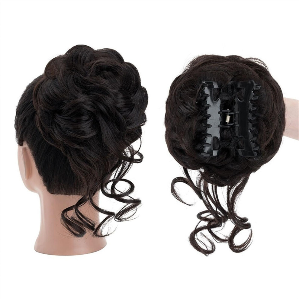 Unisex Hair Bun Extensions Synthetic Hair Claw Chignon Clipin Messy Curly Ponytail Extensions Fluffy Natural False Ponytail