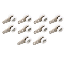 White Nylon Pulley 23mm with Stainless Steel Bracket for Sliding Doors 10 Pack
