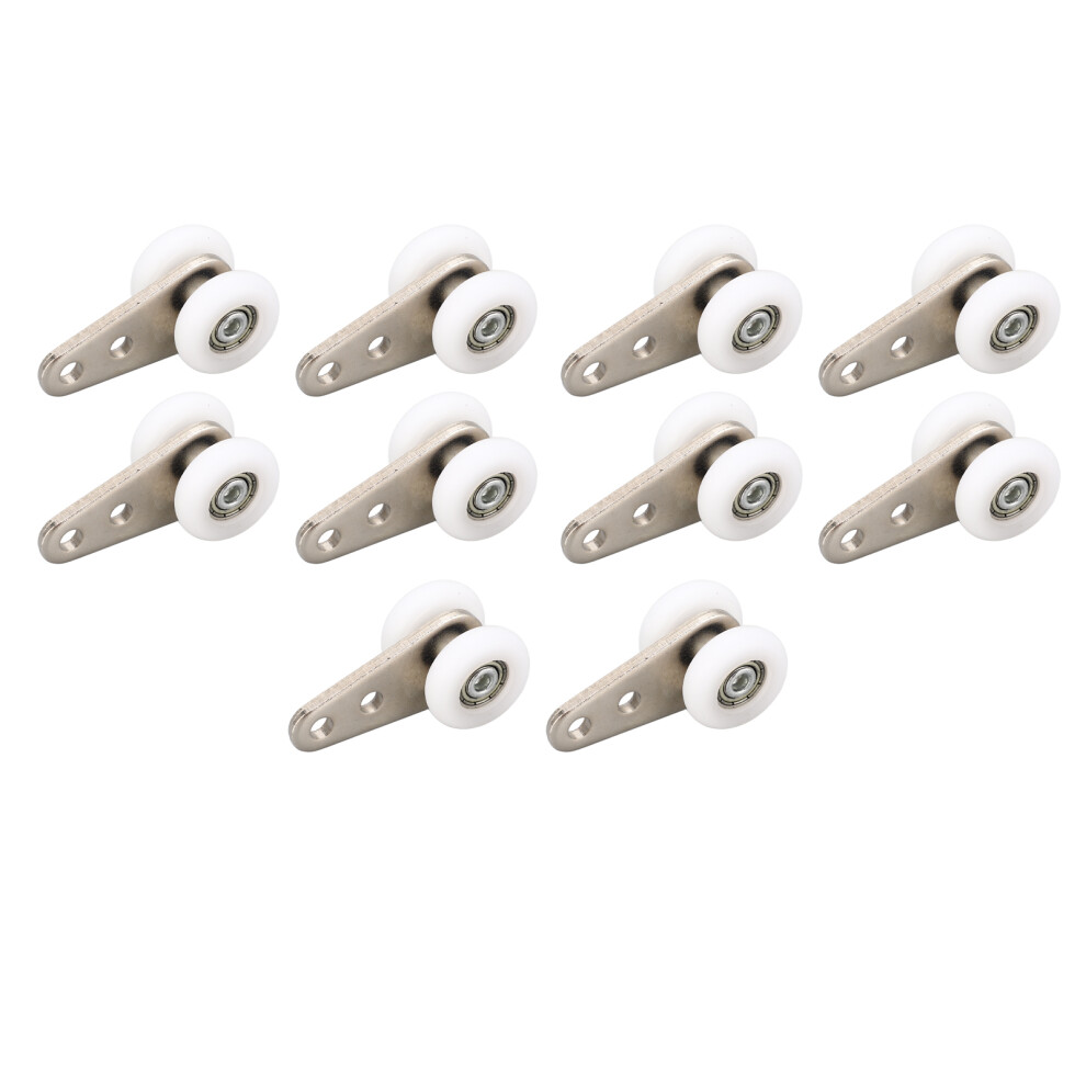 White Nylon Pulley 23Mm With Stainless Steel Bracket For Sliding Doors 10 Pack 4671378833994