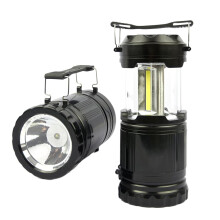 LED Camping Lantern Foldable With Hook and Handle Attachment Adjustable Brightness Emergency Light for Survival Black