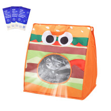 Carrier for Small Cats with Cold Pack Ventilated Insulated Cat Carrier for Plane Car Bike Travel Outdoor Indoor Orange