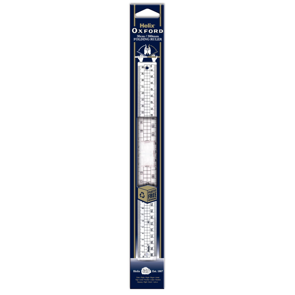 Scotch Helix Oxford 30Cm Folding Ruler, Oxford Blue