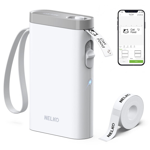 Nelko Label Maker Machine with Tape, P21 Portable Bluetooth Label Printer, Wireless H