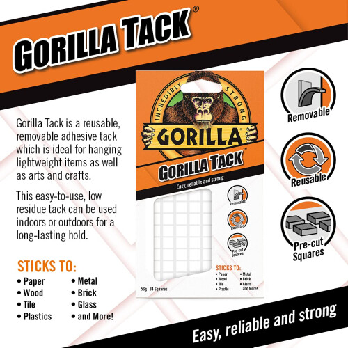Gorilla 3144001 Tack 56g, White 1