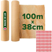 Honeycomb Sustainable thick Paper Packaging Roll 38 cm x 100 m, Eco-Friendly* Brown C