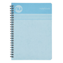 NU: Notebooks - Cloud Pastels Range - A5 Blue Notebook - Wirebound Notebook - 110 Pag