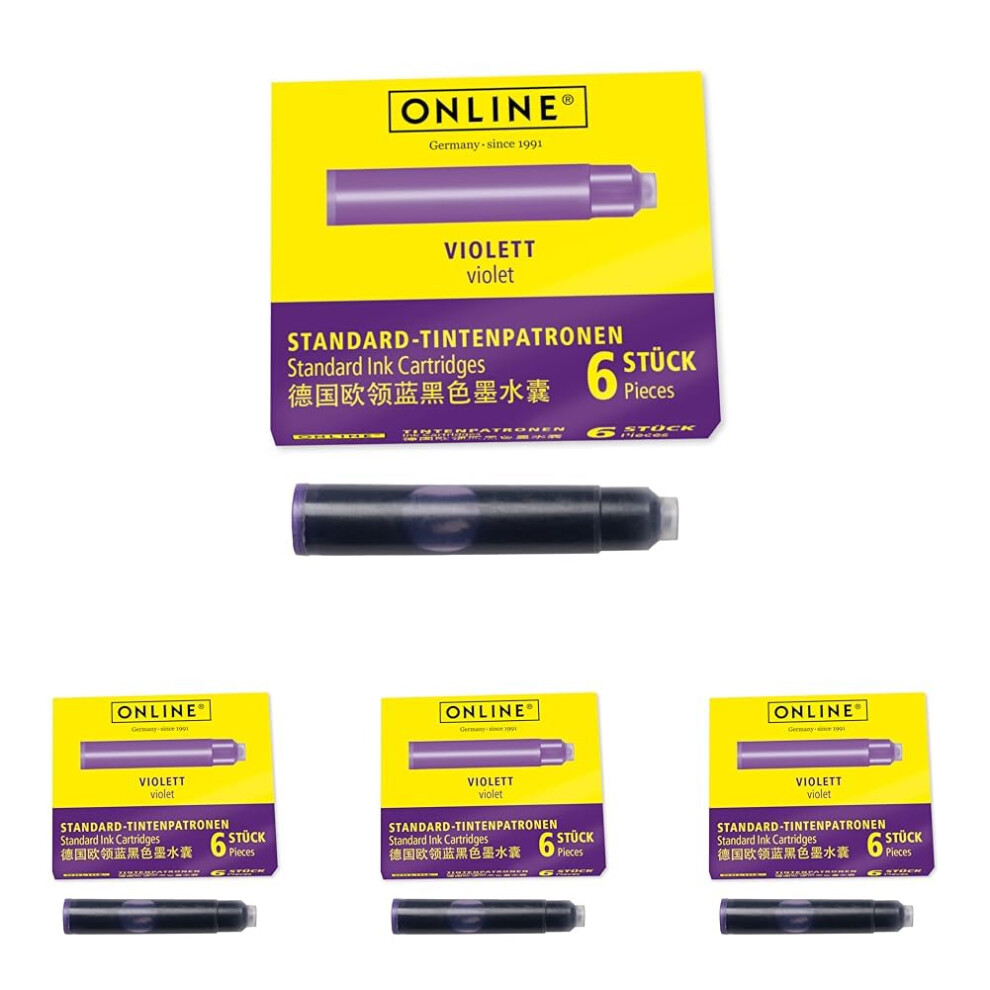 Online Standard Ink Cartridges, Universal Fountain Pen Ink, Compatible With All Commo Lilac 54438538