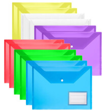 24Pack Plastic Wallets Folders - A4 Plastic Folders Document Folder Wallet Popper Wal