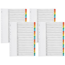 Q-Connect Index A4 Multi-Punched 1-20 Reinforced Multi-Colour Numbered Tabs KF01521 (
