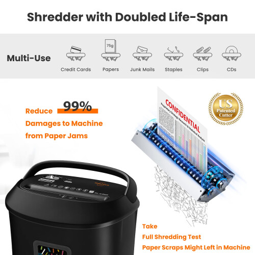 Vidateco 10 sheets paper shredder (Black, 12 sheets) 1