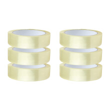 6 Sticky Sellotape Roll 24mm x 66m - Cellotape for Packing | Clear Dispenser Tape for
