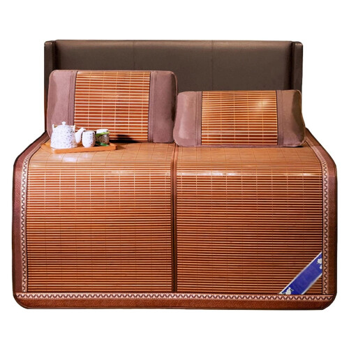 Cooling Bamboo Mat with DualSided Design, Breathable Foldable Summer Sleeping Pad 1.2x1.95m