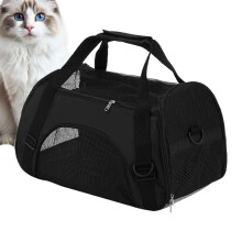 Pet Carrier Portable Cat Travel Crate Breathable Versatile Carrier For Travel Hiking Camping Outdoor Black