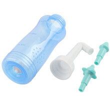 Zoutoplossing neusspoelset, BPA-vrij neusspoelapparaat met schuine tuit, geschikt voor volwassenen en kinderen. Effectieve verlichting van