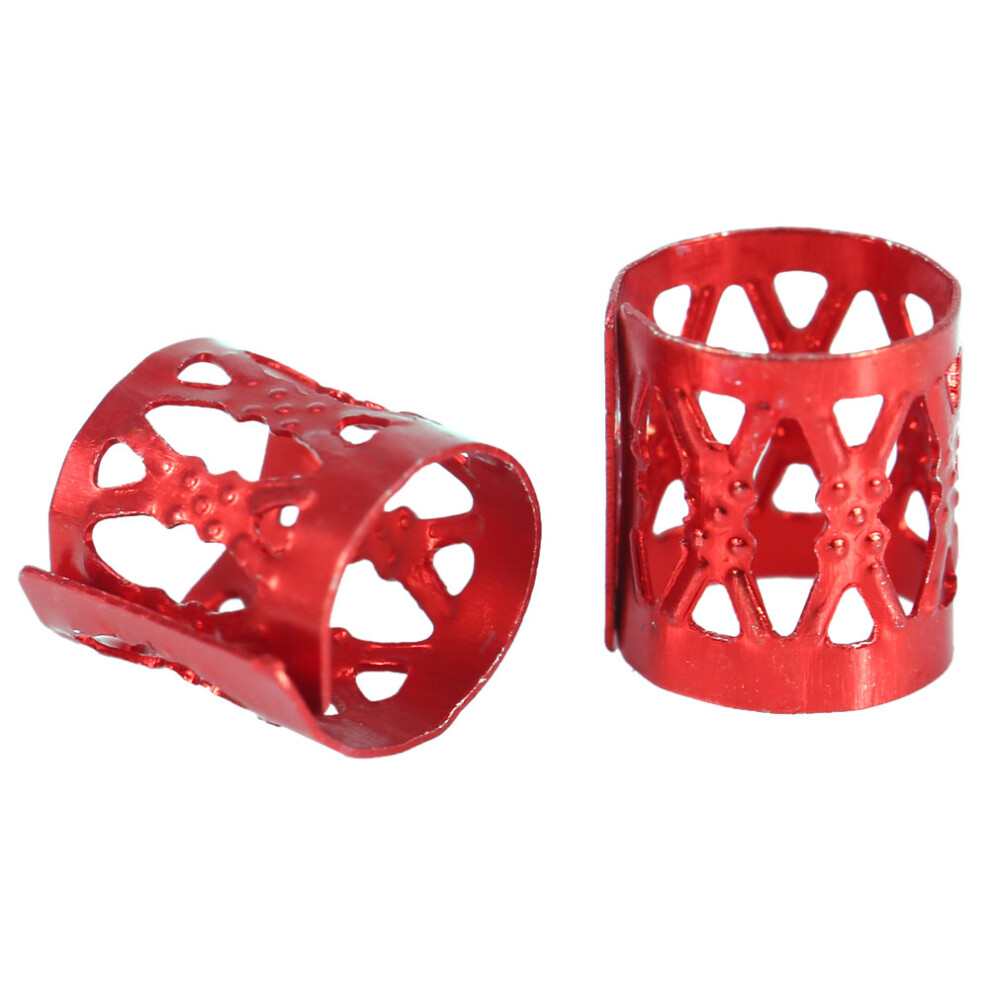 Unisex Red 100Pcs Multi-Color Hair Beads Rings Cuff Decoration Tools For Braiding Â