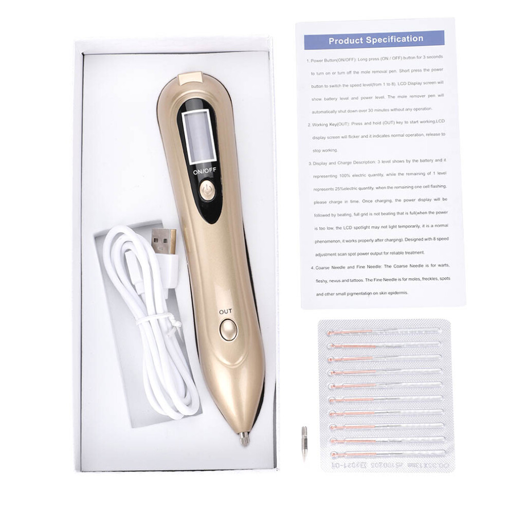 Adjustable Strength Modes Skin Tag Remover Pen Electric Blackhead Removal Machine Enhanced Skin Penetration Rechargeable Portable Device LCD Display