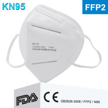 Mascarilla facial KN95 con clip nasal ajustable, 5 capas, transpirable, protectora, ligera, plegable y con cómodas gomas elásticas para las orejas.