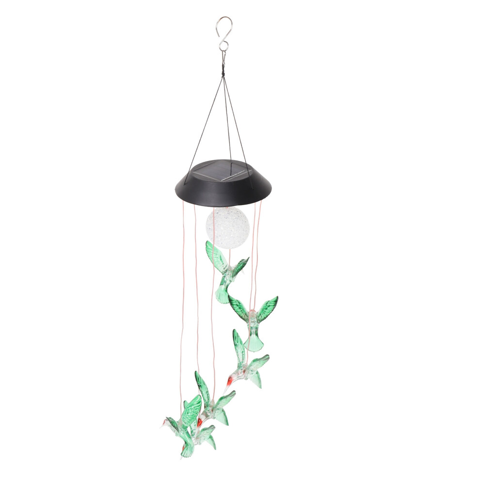 Led Solar Hummingbird Wind Chime, Bright Night Decor Automatic Changing Color, Energy-Saving Long Time Work Wind Chimes For Garden Outdoor Light 9423501501844
