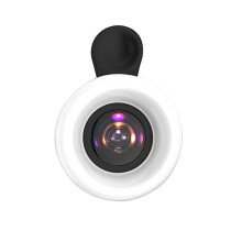 Objectif macro haute définition pour la photographie rapprochée, anneau lumineux LED rechargeable avec température de couleur réglable