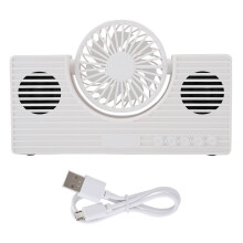 Ventilateur USB ultra silencieux et compact pour bureau, avec inclinaison réglable, rechargeable, Bluetooth 5.0, batterie intégrée, lecteur de