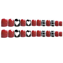 Nagellak van salonkwaliteit, natuurlijk ogende, perfecte vierkante kerstnagels, niet-giftig, geurloos, hoogwaardig ABS-materiaal, voor vrouwen,