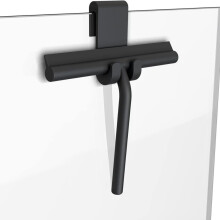 Shower Squeegee Silicone 8 Inch With Hook For Shower Doors Black Bathroom Screen Wiper Blade Squeegee Cleaner Tool