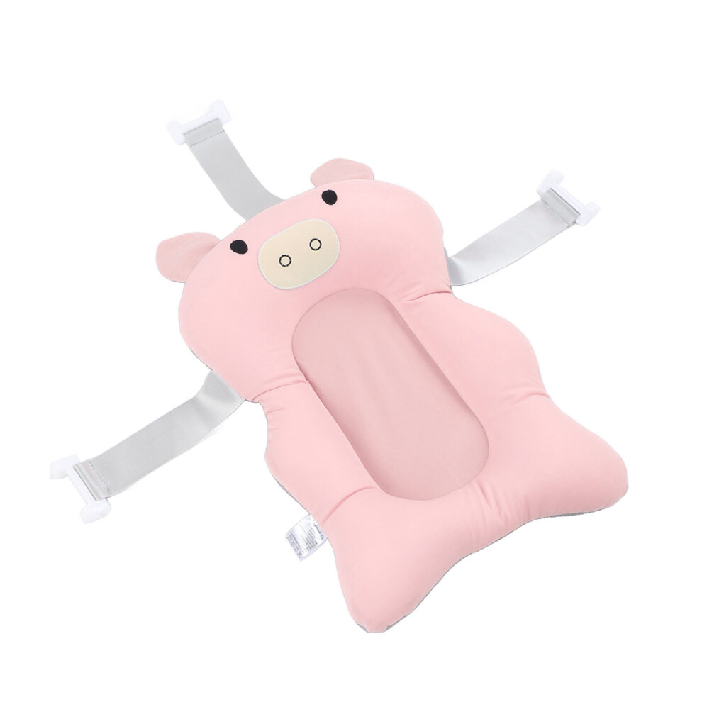 Baby Bath Support Cushion Adjustable Soft Pillow For Infant Shower Pink