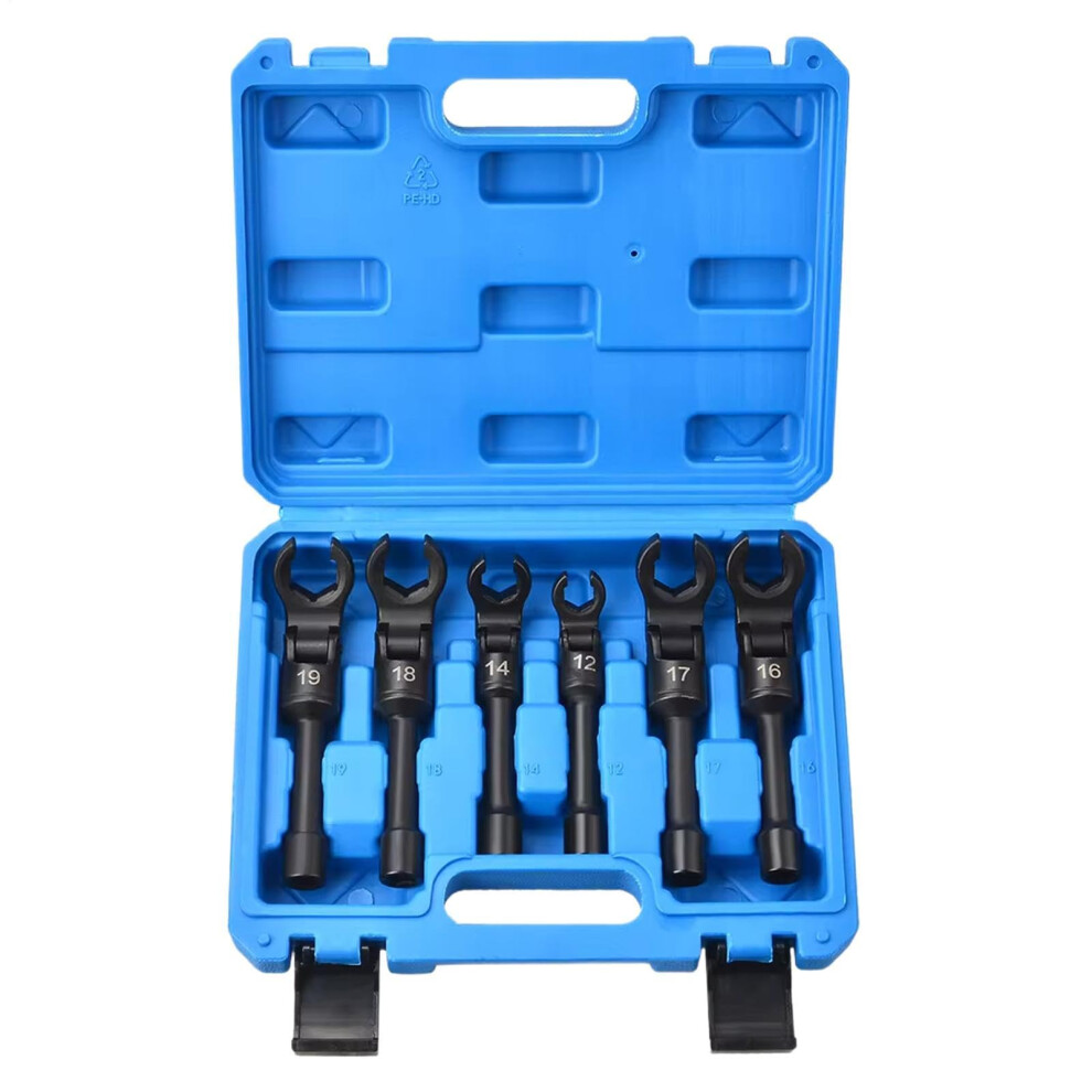 Crows Foot Wrench Set, Flexible Crowfoot Tools Chrome Vanadium Steel Organizer Box, 1.9 Cm / 0.75 Inches For Car 9199774525978