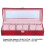 6 Slot Watch Storage Box PU Leather Rectangular Case Wine Red Organizer 7