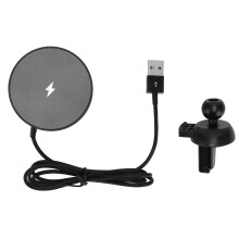 Chargeur magnétique de voiture 15 W, charge rapide sans fil, version améliorée N52. Aimant puissant, fixation stable et sécurisée, design