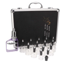 Professional Glass Cupping Therapy Equipment, 14PCS Set with Rubber Air-Locking Valves and Pumping Handle, Massage Cup Kit with Drop-Proof Design for