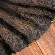Vintage Embroidered Lace Trim 32cm Wide Bridal Lace Fabric for Sewing Wedding Dress and Veils