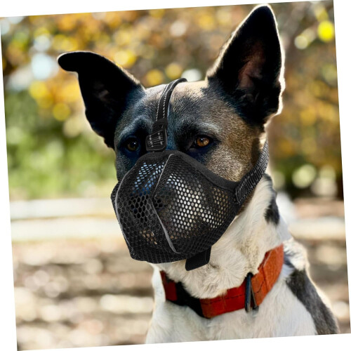 Adjustable Soft Mesh Dog Muzzle Breathable AntiBiting Chewing Puppy Muzzle For Training Grooming Vet Visit Reusable 2