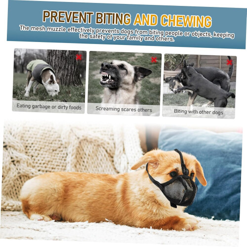 Adjustable Soft Mesh Dog Muzzle Breathable AntiBiting Chewing Puppy Muzzle For Training Grooming Vet Visit Reusable 1