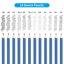 35-Piece Professional Drawing Art Set with Pencils, Charcoal, Sharpener, Eraser, Sketch Paper