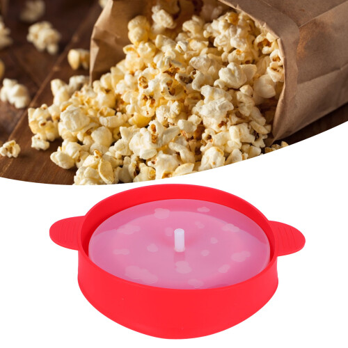 Faltbarer Silikon-Popcornmaker mit Deckel, Rot, 26x14 cm 1
