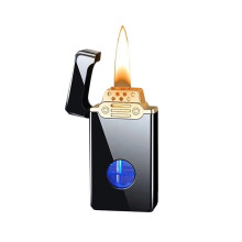 Windproof Kerosene Lighter Reusable Multifunctional Smart Induction Retro Transparent Oil Window No Fuel Black Or Silver