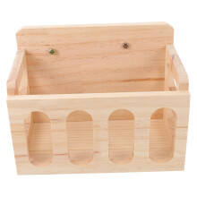 Rabbit Hay Feeder Rack Wooden Sturdy Construction Wall Mount Portable For Guinea Pig Chinchilla Hamster Small Animal