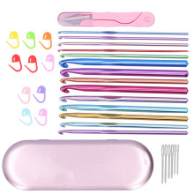 Alumina Crochet Hook Set 15cm Rose Gold Colorful Knitting Tools