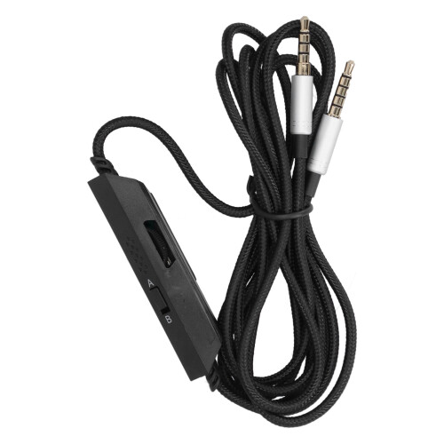 Noise Reduction Braided Aux Cable With Microphone, Twisted Pair Design Replacement Cord For HyperX Cloud And Logitech Astro Headsets