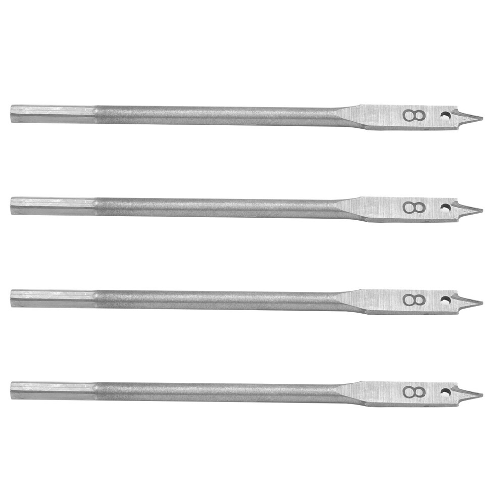 4Pcs High Carbon Steel Spade Drill Bits, 8Mm Wood Hole Saw Cutter 4081378871047