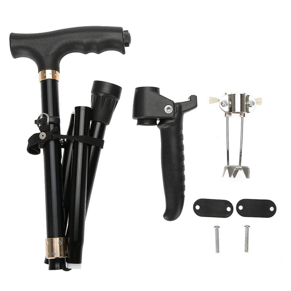Anti-Skid Base Folding Walking Cane With Non-Slip Tip Sturdy And Durable Lightweight Aluminum Construction Mobility Aid For Daily Living Portable