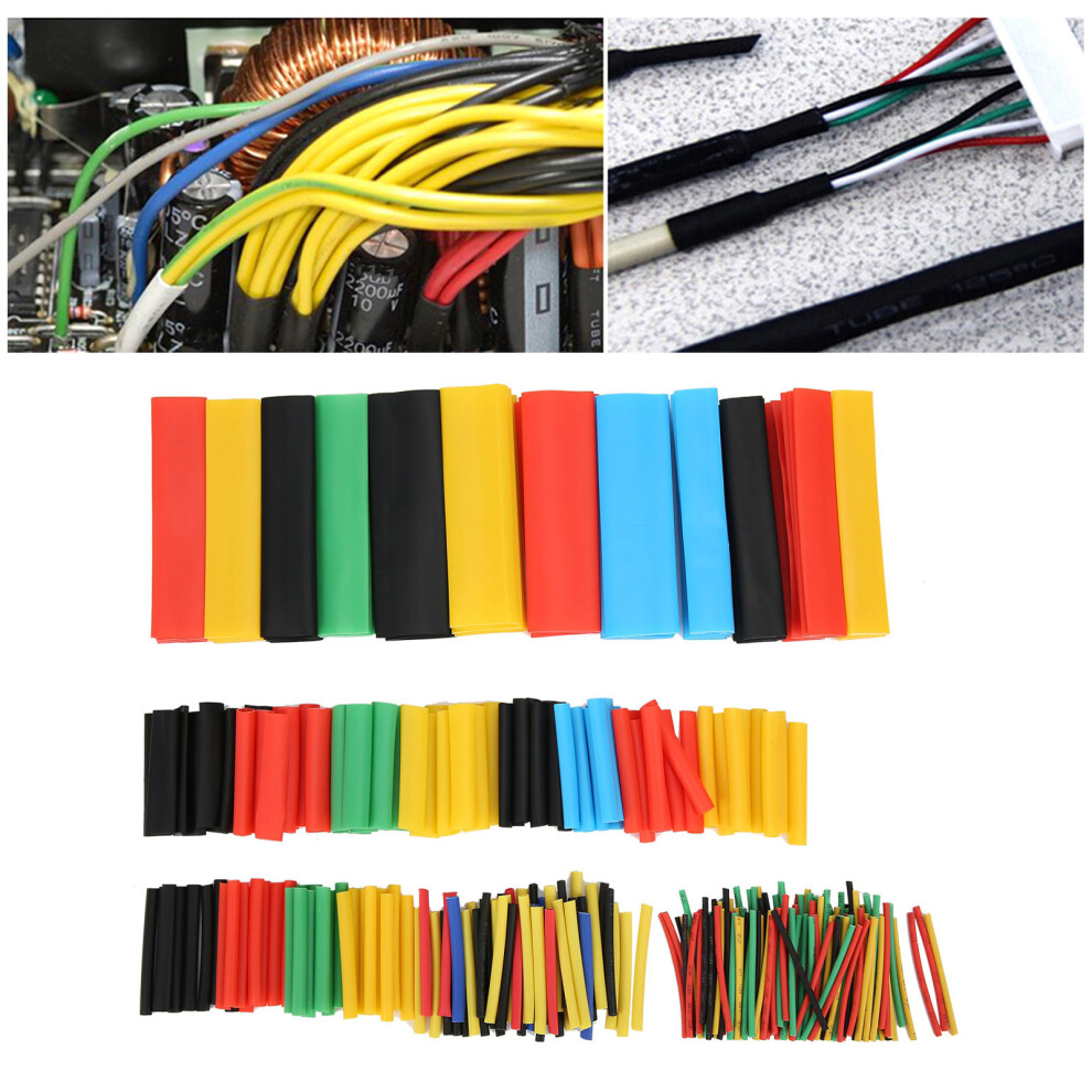 Colorful Heat Shrink Tube Set 328Pcs Polyolefin Cable Sleeves 2:1 Shrinkage Kit 4131378871285