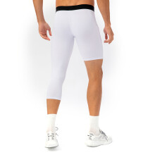 Men One Leg Basketball Tights with Pockets - S-2XL, White/Red/Gray/Black